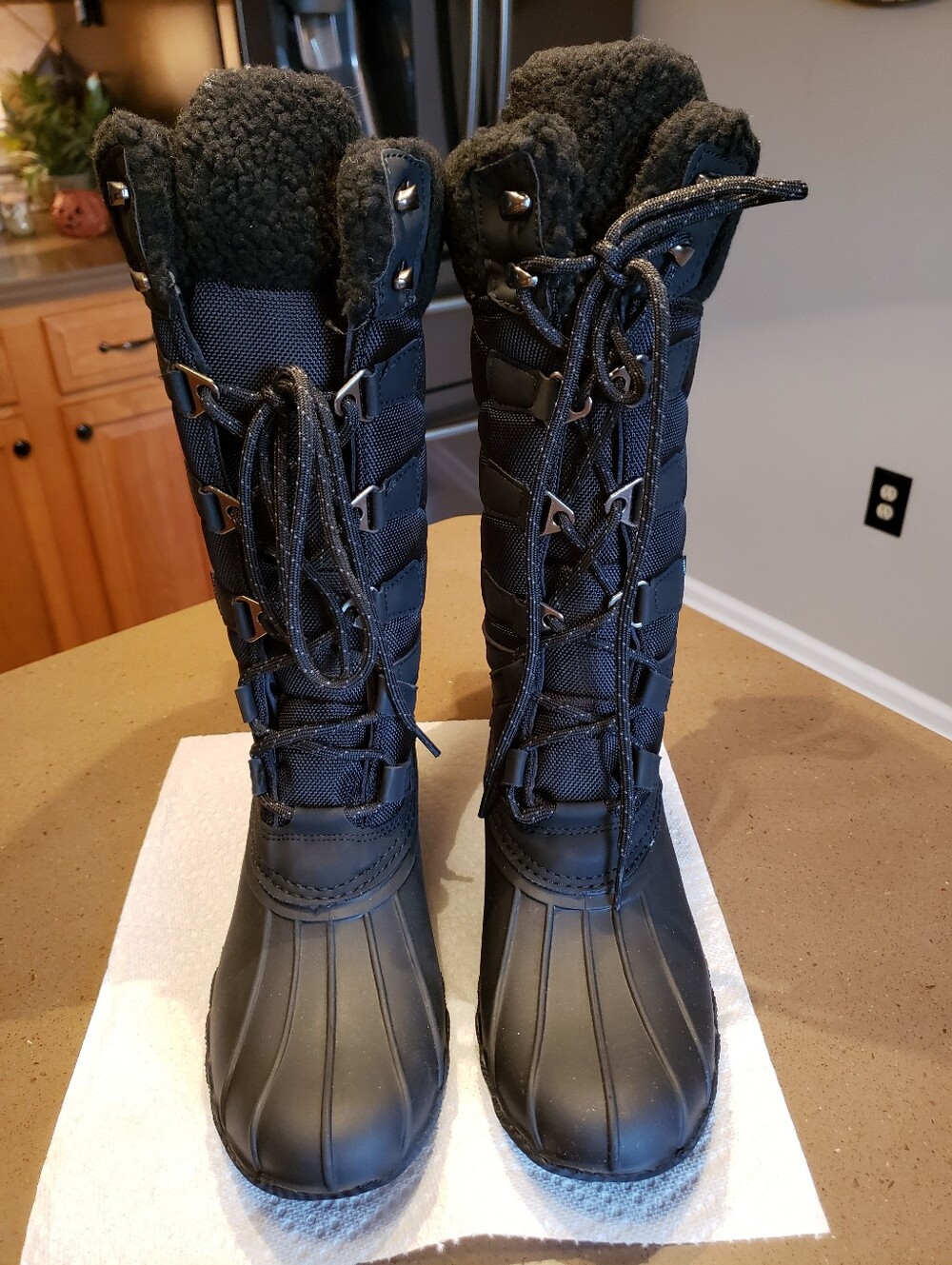 Black Land's End Weatherproof Insulated Snow Boots